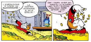 Paperone fa il bagno nelle monete